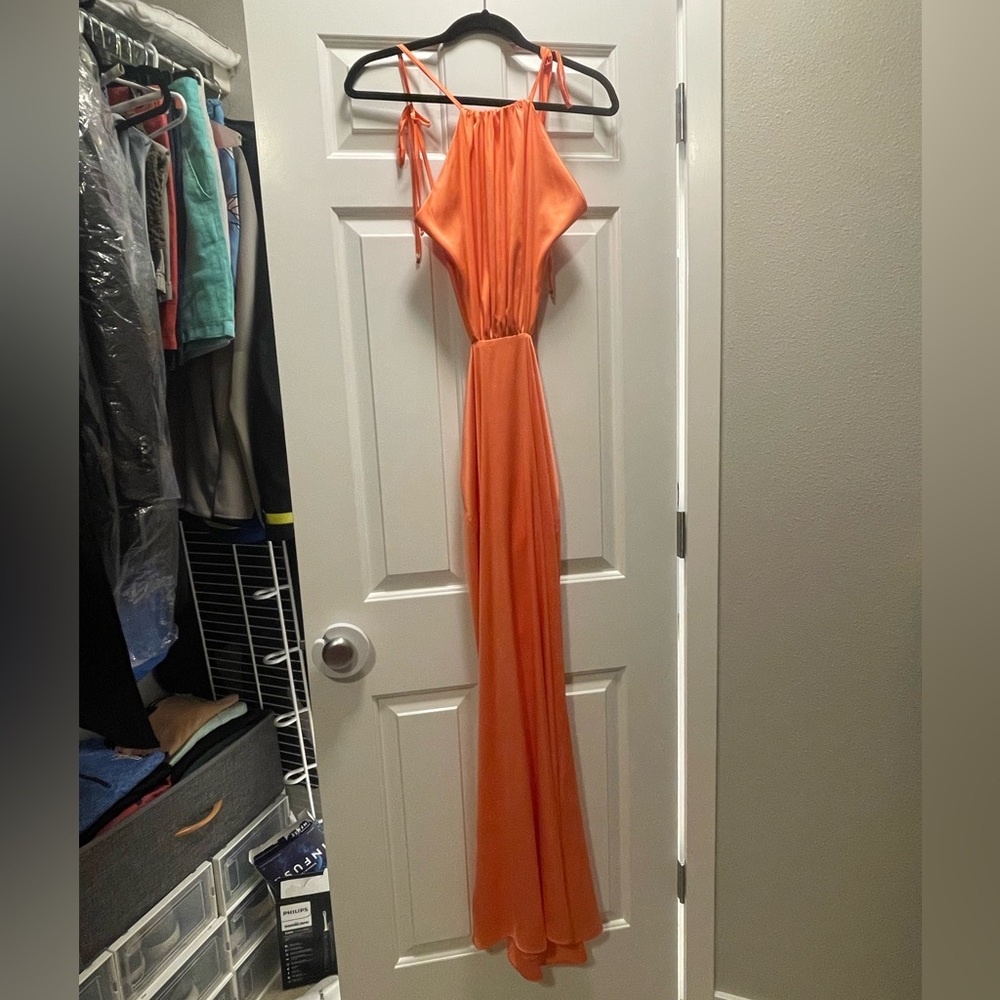 Baobab Collection Vibrant Orange Backless Dress